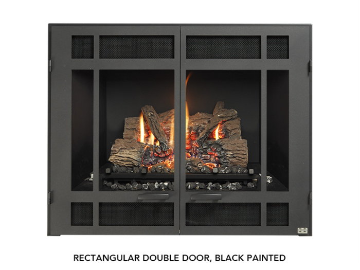 Rectangular Double Door, Black Painted