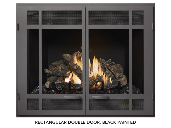 Rectangular Double Door, Black Painted