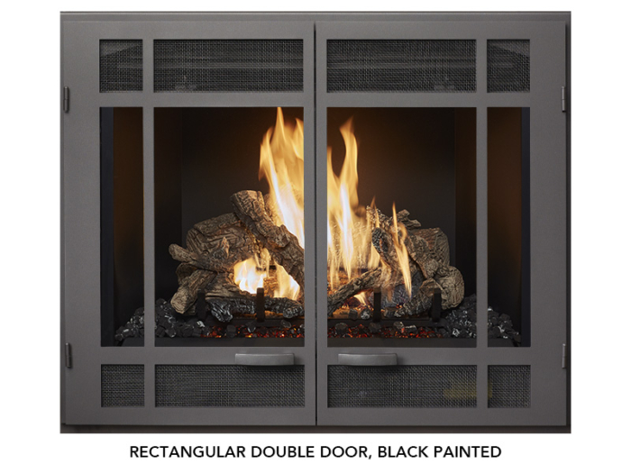 Rectangular Double Door, Black Painted